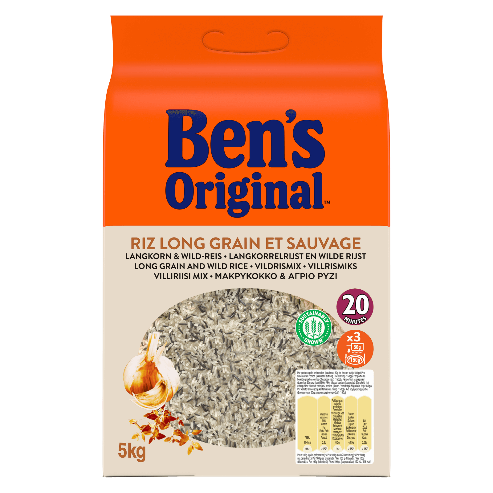 Ben's Original Riz long grain et sauvage 5kg