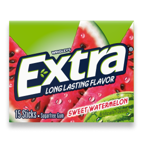 Single pack product shot of Extra Sweet Watermelon 15-single sticks pack 
