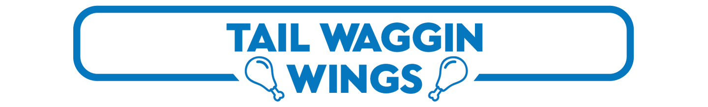tail waggin wings BBQ wings recipe label