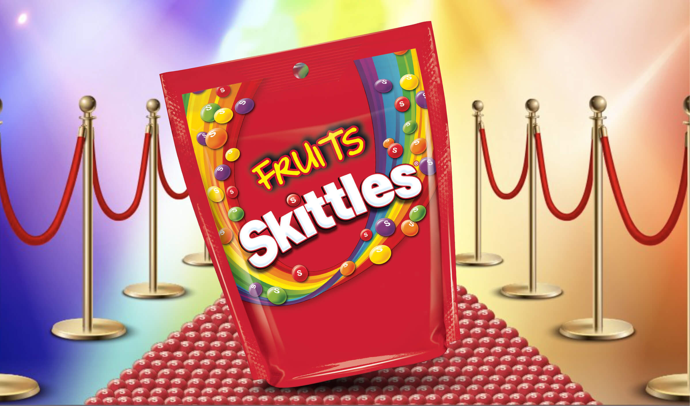 Skittles Fruits on red carpet