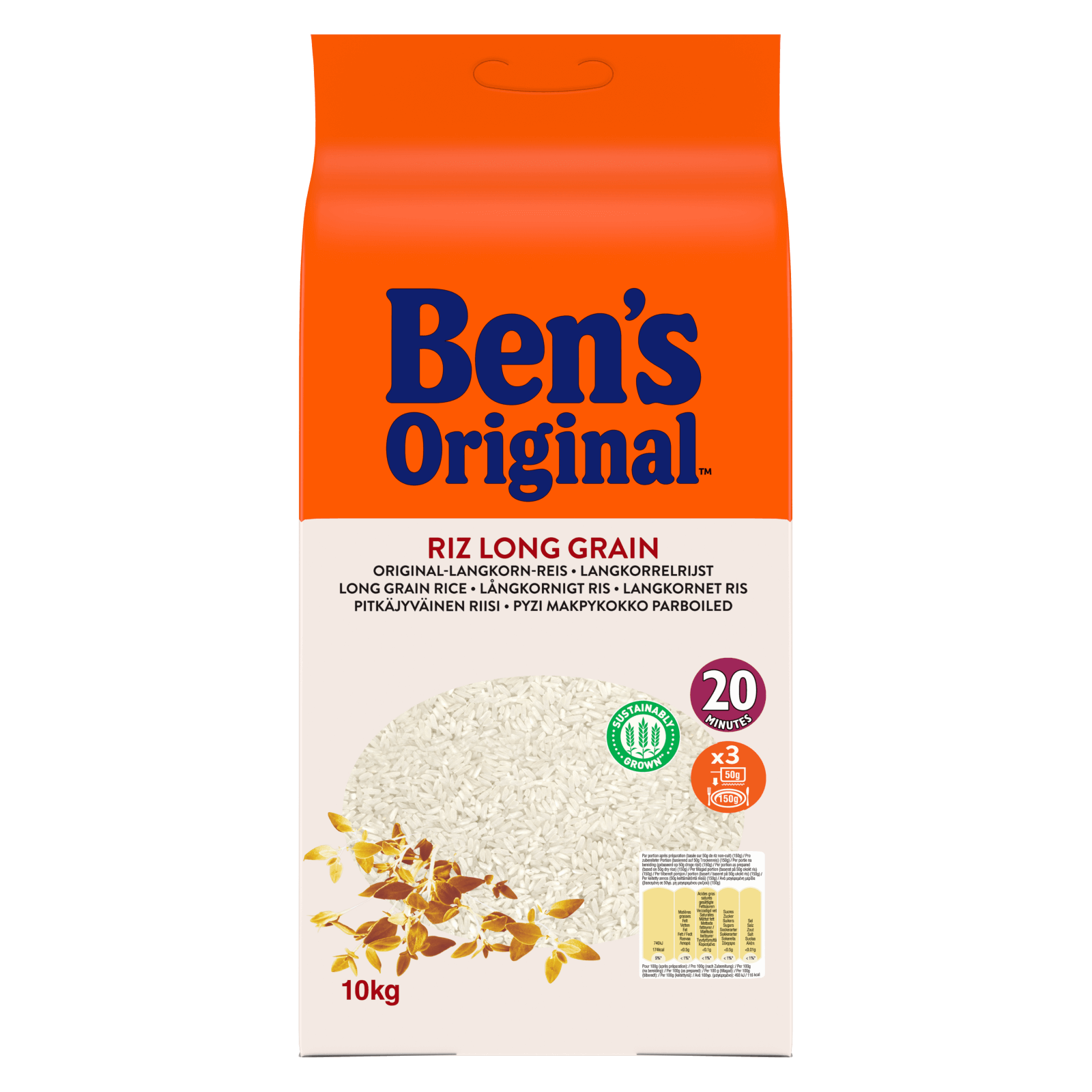 Ben's Original Riz long grain cuisson rapide 2,5 kg
