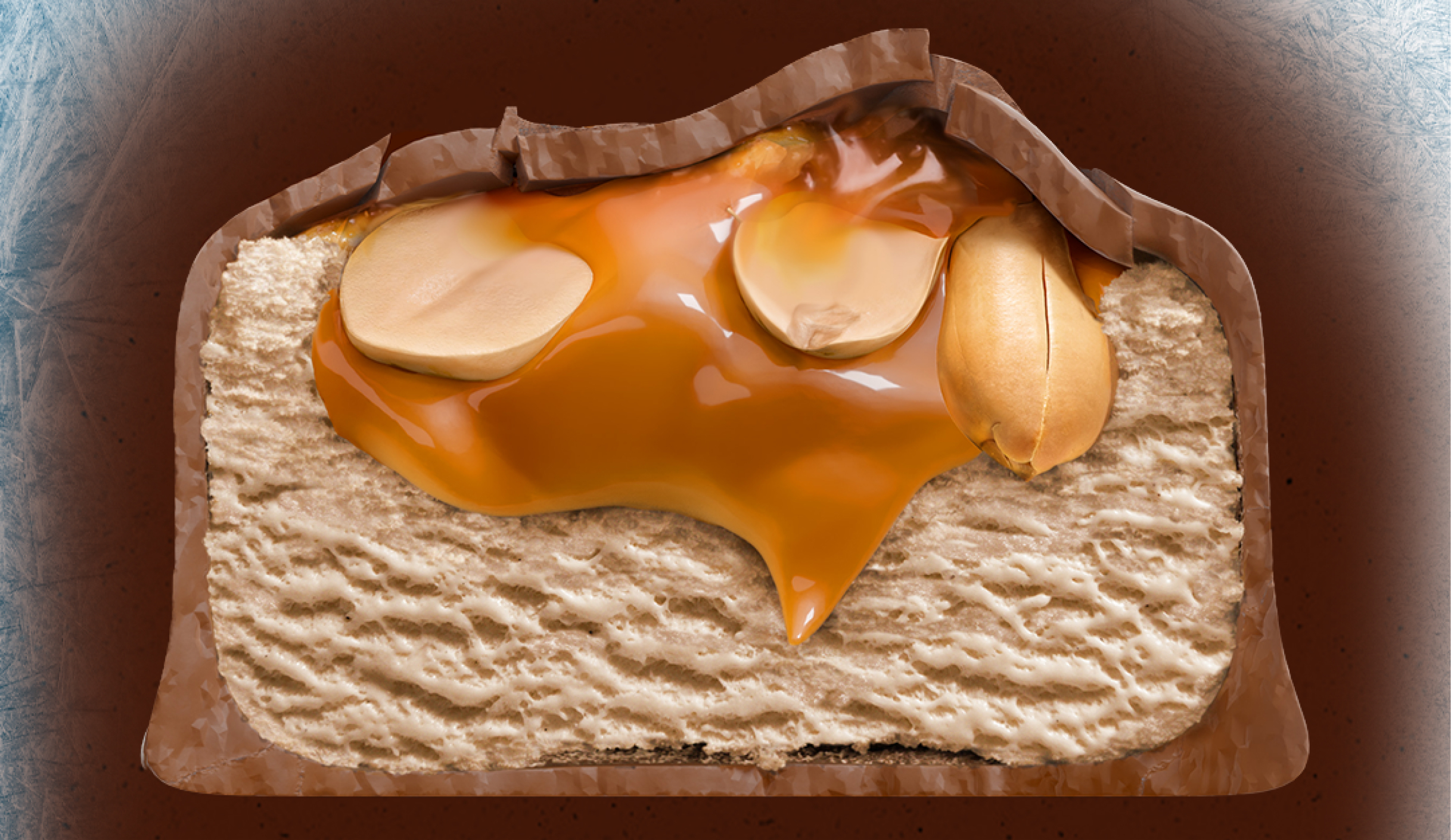 Cross-section view of Snickers icecream bar