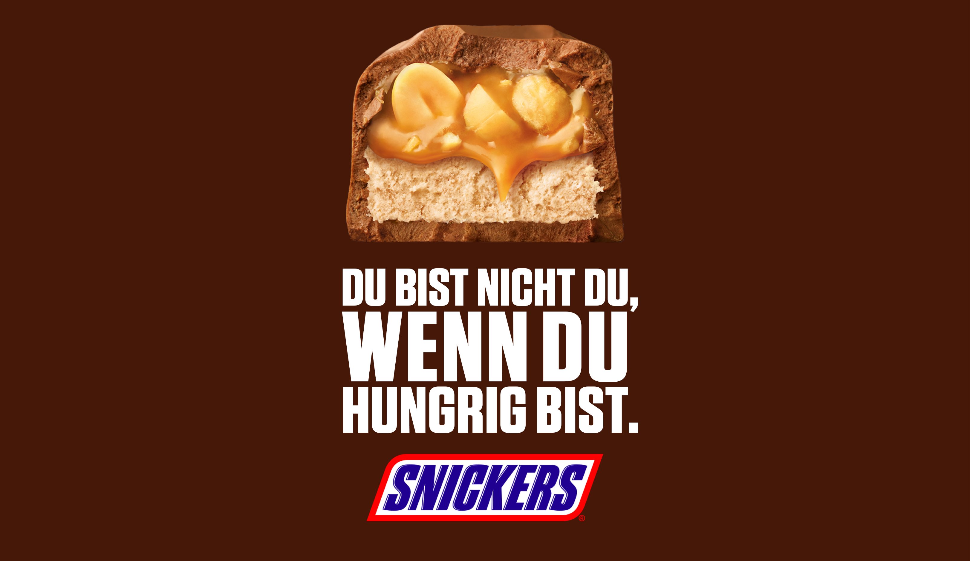 Snickers Schokoriegel mit Statement „Du bist nicht du, wenn du hungrig bist“