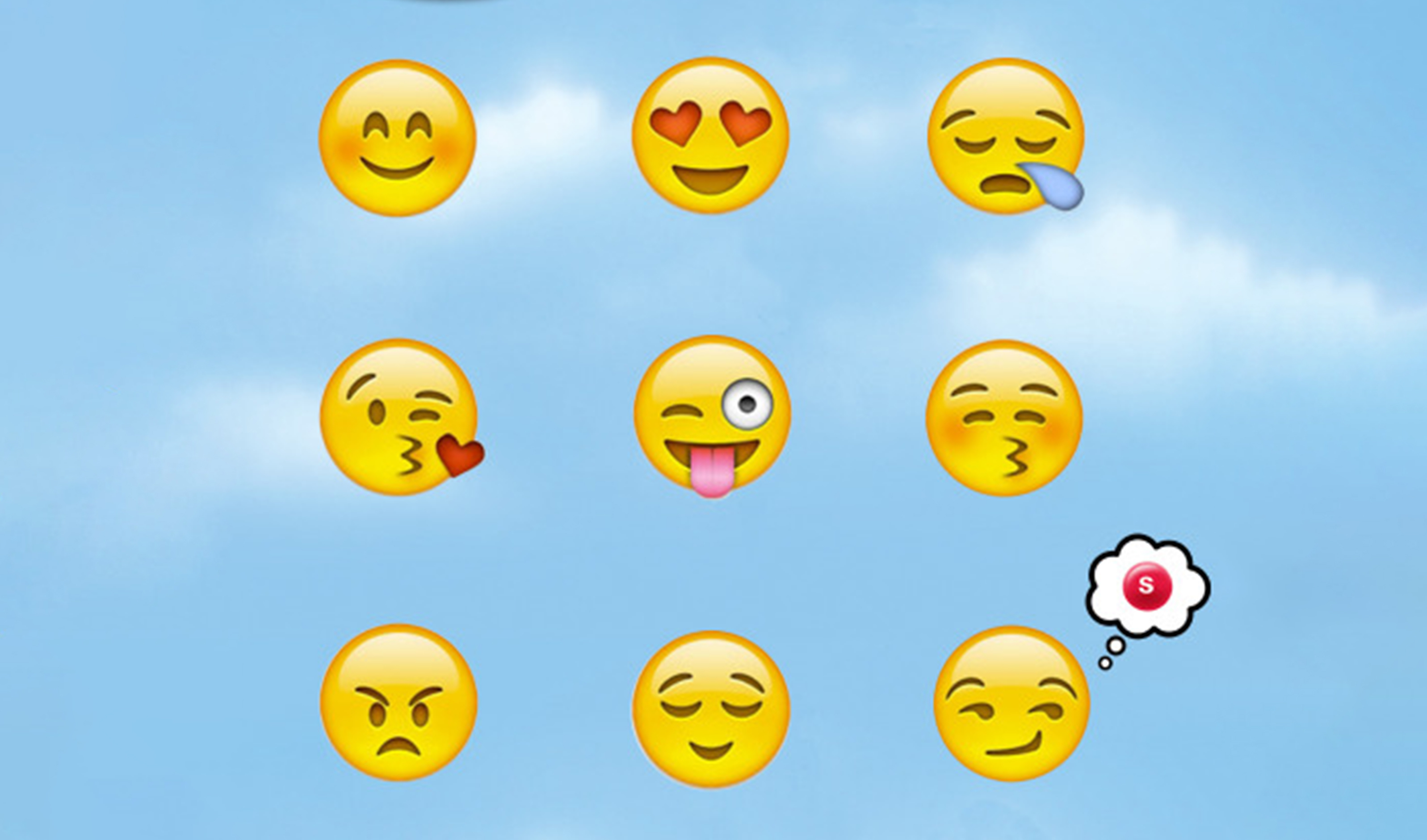 nine emojis with one thinking of a red skittle 