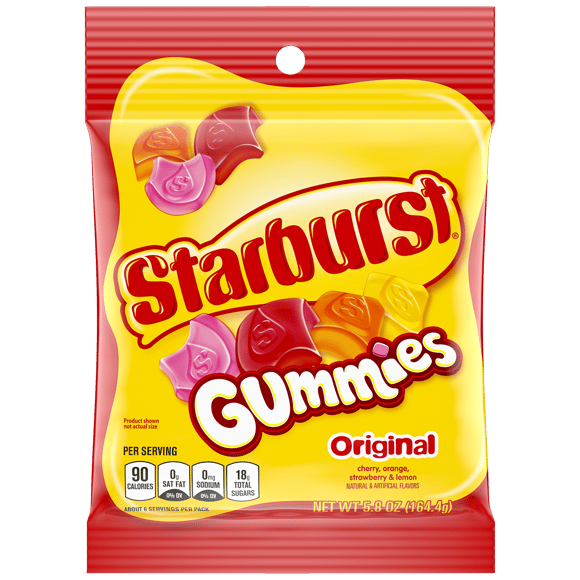 Pack shot of Starburst Gummies Original 5.8 oz bag