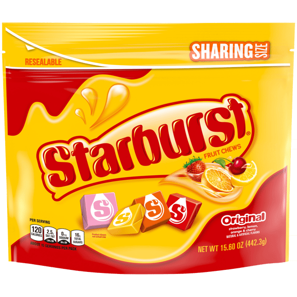 Starburst original fruit chews sharing size bag 15.60 oz 